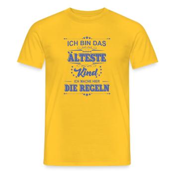 ich bin das älteste Kind ich mache die Regeln - Männer T-Shirt - Gelb - Vorne - AI Model Male 178 dark (178cm)