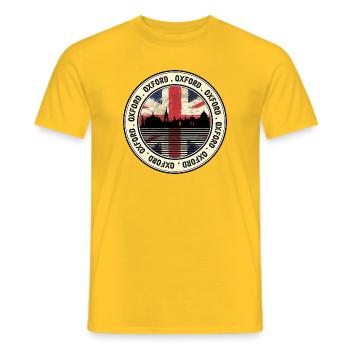 Oxford Skyline Union Jack Circle - Men's T-Shirt - yellow - Front - AI Model Male 178 dark (178cm)