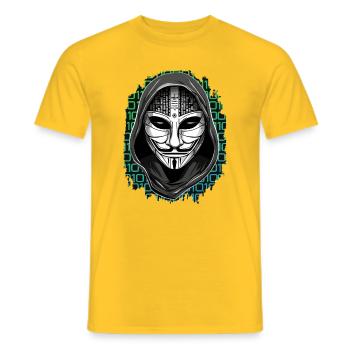 Anonymous Hacker - Männer T-Shirt - Gelb - Vorne - AI Model Male 178 dark (178cm)