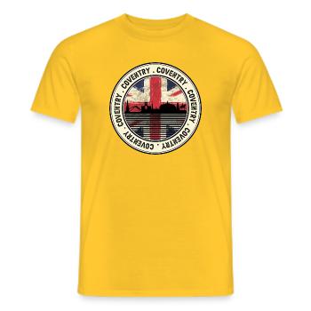 Coventry Union Skyline-Abzeichen - Männer T-Shirt - Gelb - Vorne - AI Model Male 178 dark (178cm)