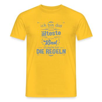 Ich bin das älteste Kind ich mache hier die Regeln - Männer T-Shirt - Gelb - Vorne - AI Model Male 178 dark (178cm)