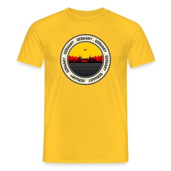 Germany Sunset Skyline Seal - Men's T-Shirt - yellow - Front - AI Model Male 178 dark (178cm)