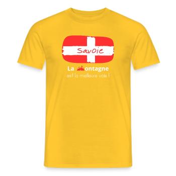 Drapeau de Savoie - T-shirt homme - jaune - Devant - AI Model Male 178 dark (178cm)