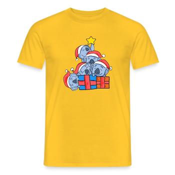 Koala Weihnachtsbaum Weihnachten - Männer T-Shirt - Gelb - Vorne - AI Model Male 178 dark (178cm)