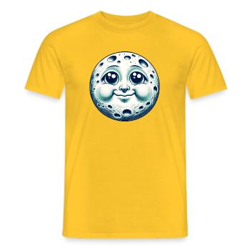 Lustiger Mond mit Gesicht - Männer T-Shirt - Gelb - Vorne - AI Model Male 178 dark (178cm)
