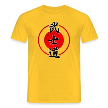 Le Bushido | La voie du guerrier - T-shirt homme - jaune - Devant - AI Model Male 178 dark (178cm)