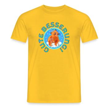 GENESUNGSWÜNSCHE KRÜCKEN - CAPYBARA WASSERSCHWEIN - Männer T-Shirt - Gelb - Vorne - AI Model Male 178 dark (178cm)