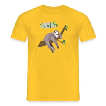 Sloth i'm not lazy - Men's T-Shirt - yellow - Front - AI Model Male 178 dark (178cm)