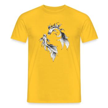 Üppiger Goldfisch Yin Yang - Männer T-Shirt - Gelb - Vorne - AI Model Male 178 dark (178cm)