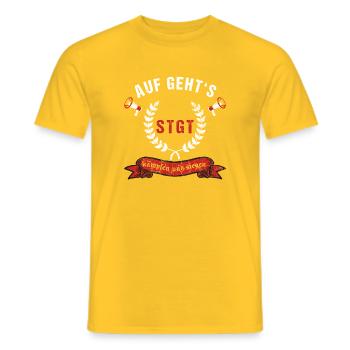 Stuttgart kämpfen und siegen - Männer T-Shirt - Gelb - Vorne - AI Model Male 178 dark (178cm)
