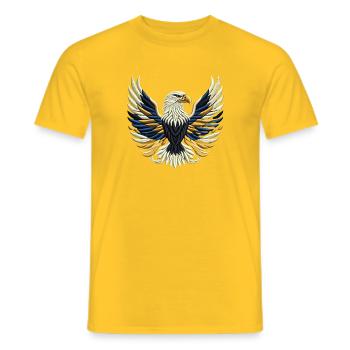 Golden Majesty Eagle Stickerei Stil - Männer T-Shirt - Gelb - Vorne - AI Model Male 178 dark (178cm)