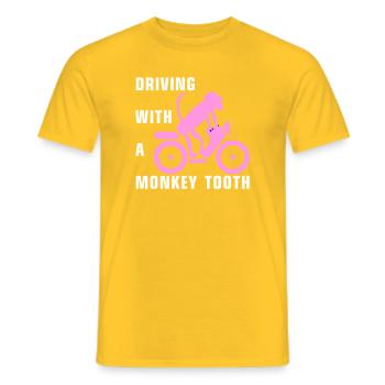 Driving with a monkey tooth - Affenzahn - Men's T-Shirt - yellow - Front - AI Model Male 178 dark (178cm)