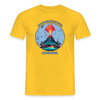 Popocatepetl Volcano - Men's T-Shirt - yellow - Front - AI Model Male 178 dark (178cm)