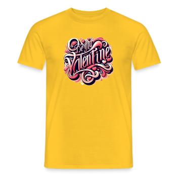 Be My Valentine Valtentingstag Cadeau Femme - T-shirt homme - jaune - Devant - AI Model Male 178 dark (178cm)