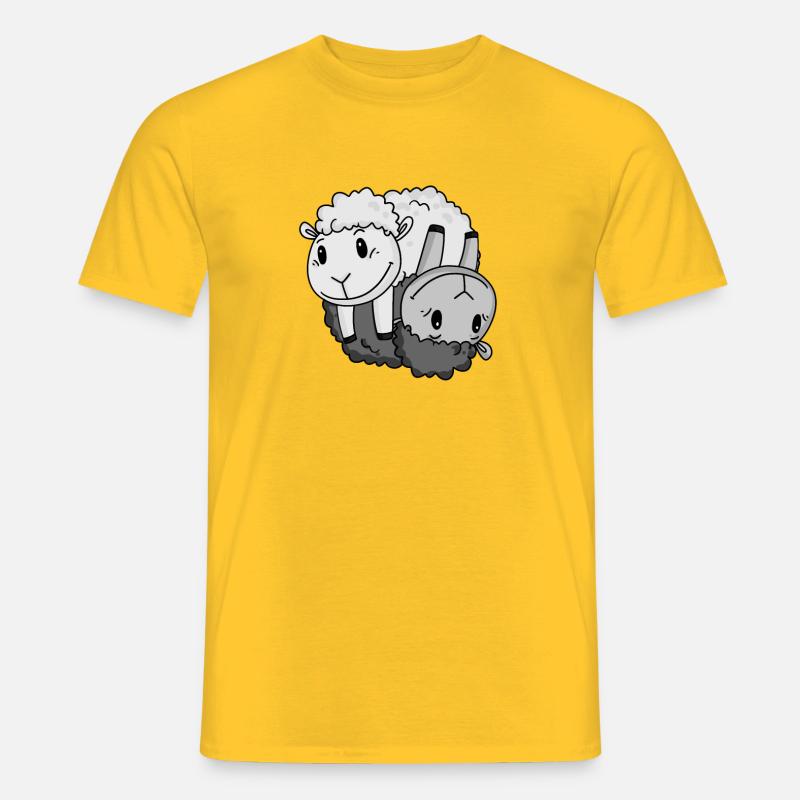 Yin Yang Zeichen Schaf - Männer T-Shirt - Gelb
