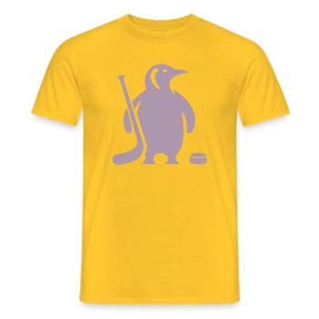 Minimalistische Pinguin Eishockey Silhouette - Männer T-Shirt - Gelb - Vorne - AI Model Male 178 dark (178cm)