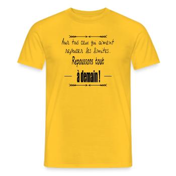 Repoussons les limites ! - T-shirt homme - jaune - Devant - AI Model Male 178 dark (178cm)