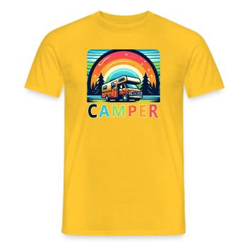 Camping-car rétro Nature Retreat - T-shirt homme - jaune - Devant - AI Model Male 178 dark (178cm)