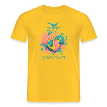 DarssCoast - Wellen Möwe Anker Grafik - Männer T-Shirt - Gelb - Vorne - AI Model Male 178 dark (178cm)