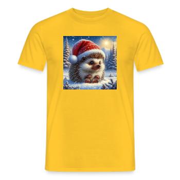 Hérisson de Noël - T-shirt homme - jaune - Devant - AI Model Male 178 dark (178cm)