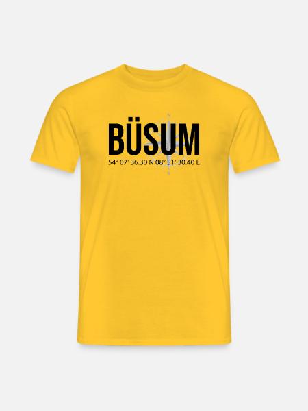 Koordinaten Büsum - Männer T-Shirt - Gelb