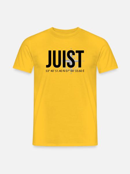 Koordinaten Juist - Männer T-Shirt - Gelb