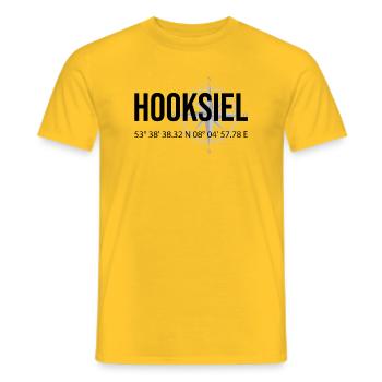 Koordinaten Hooksiel - Männer T-Shirt - Gelb - Vorne - AI Model Male 178 dark (178cm)
