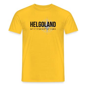 Koordinaten Helgoland - Männer T-Shirt - Gelb - Vorne - AI Model Male 178 dark (178cm)