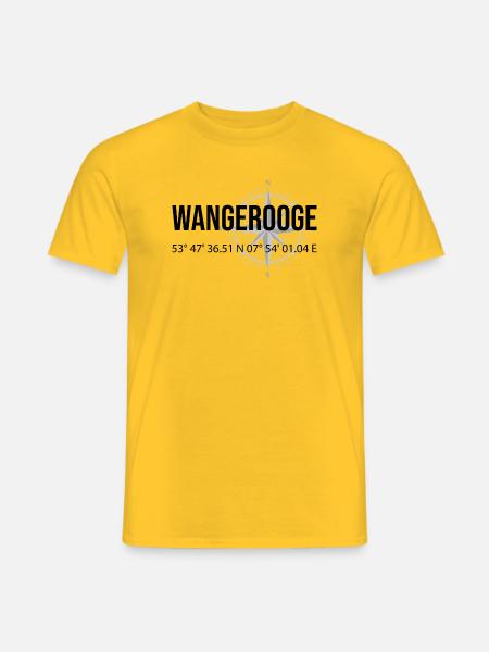 Koordinaten Wangerooge - Männer T-Shirt - Gelb