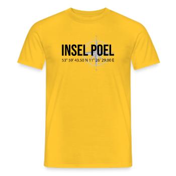 Koordinaten Insel Poel - Männer T-Shirt - Gelb - Vorne - AI Model Male 178 dark (178cm)
