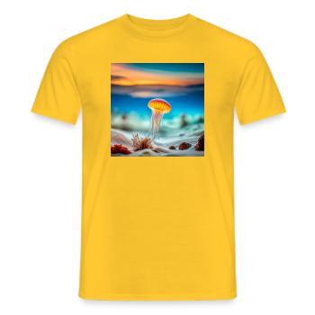 Jellyfish - Men's T-Shirt - yellow - Front - AI Model Male 178 dark (178cm)