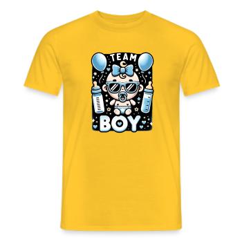 Annonce de naissance Équipe Garçon 2026 - T-shirt homme - jaune - Devant - AI Model Male 178 dark (178cm)