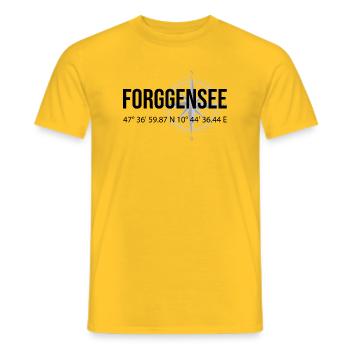 Koordinaten Forggensee - Männer T-Shirt - Gelb - Vorne - AI Model Male 178 dark (178cm)
