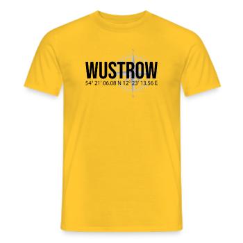 Koordinaten Wustrow - Männer T-Shirt - Gelb - Vorne - AI Model Male 178 dark (178cm)