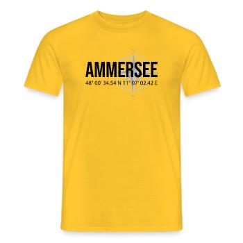 Koordinaten Ammersee - Männer T-Shirt - Gelb - Vorne - AI Model Male 178 dark (178cm)
