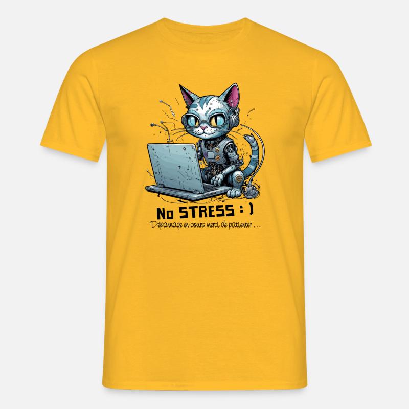 Geekiger Computer-Chat, Computer-Humor - Männer T-Shirt - Gelb