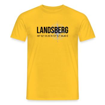 Koordinaten Landsberg - Männer T-Shirt - Gelb - Vorne - AI Model Male 178 dark (178cm)
