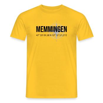 Koordinaten Memmingen - Männer T-Shirt - Gelb - Vorne - AI Model Male 178 dark (178cm)