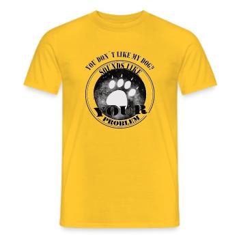 Si vous n’aimez pas mon chien – Design statement - T-shirt homme - jaune - Devant - AI Model Male 178 dark (178cm)