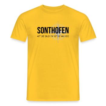 Koordinaten Sonthofen - Männer T-Shirt - Gelb - Vorne - AI Model Male 178 dark (178cm)