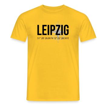 Koordinaten Leipzig - Männer T-Shirt - Gelb - Vorne - AI Model Male 178 dark (178cm)