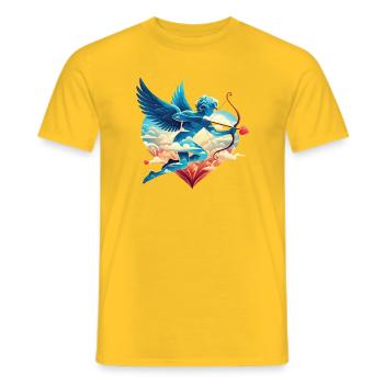Cupidon céleste aux ailes rêveuses - T-shirt homme - jaune - Devant - AI Model Male 178 dark (178cm)