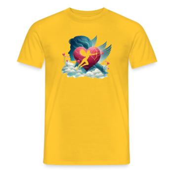 Cupid Archer Heart Artwork - Men's T-Shirt - yellow - Front - AI Model Male 178 dark (178cm)