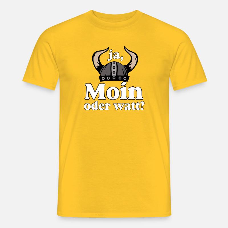 Ja Moin oder Watt? Nordisch Humor - Männer T-Shirt - Gelb