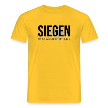 Koordinaten Siegen - Männer T-Shirt - Gelb - Vorne - AI Model Male 178 dark (178cm)