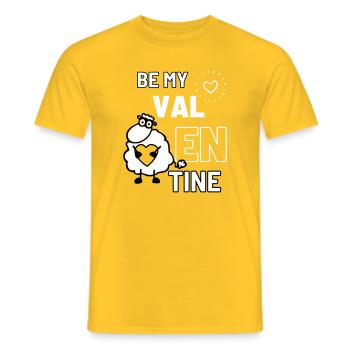 Valentin-Schaf - Männer T-Shirt - Gelb - Vorne - AI Model Male 178 dark (178cm)