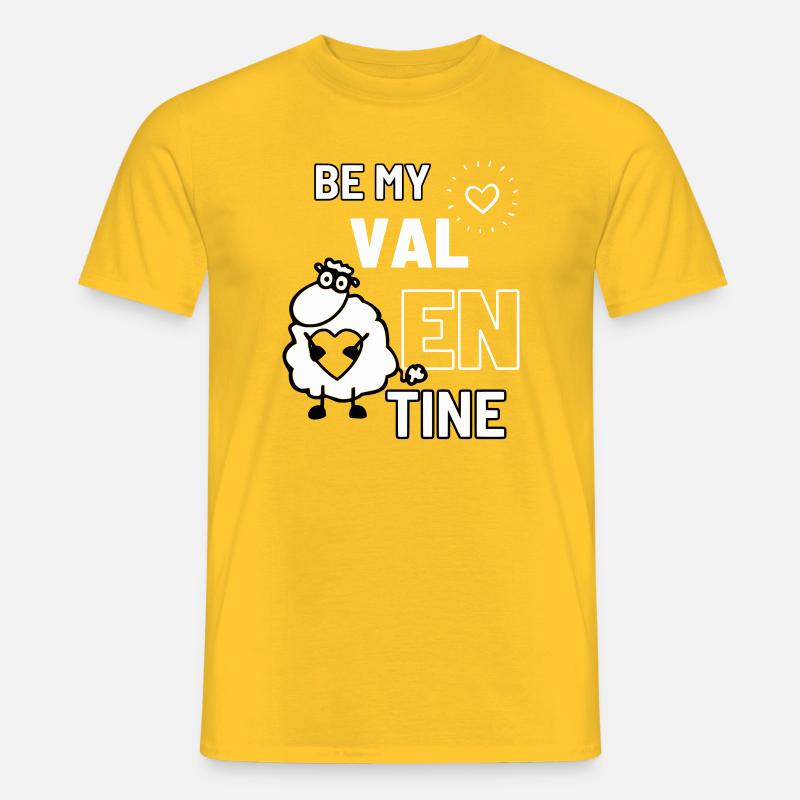 Valentin-Schaf - Männer T-Shirt - Gelb