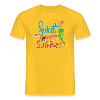 Süßer Sommer - Männer T-Shirt - Gelb - Vorne - AI Model Male 178 dark (178cm)