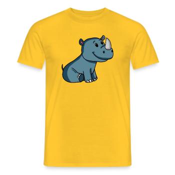 Rhino Nashorn - Männer T-Shirt - Gelb - Vorne - AI Model Male 178 dark (178cm)