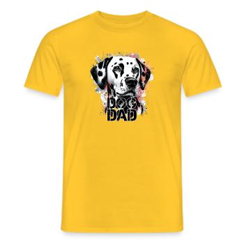 Dog Dad Dalmatiner Hunde Papa Geschenk - Männer T-Shirt - Gelb - Vorne - AI Model Male 178 dark (178cm)